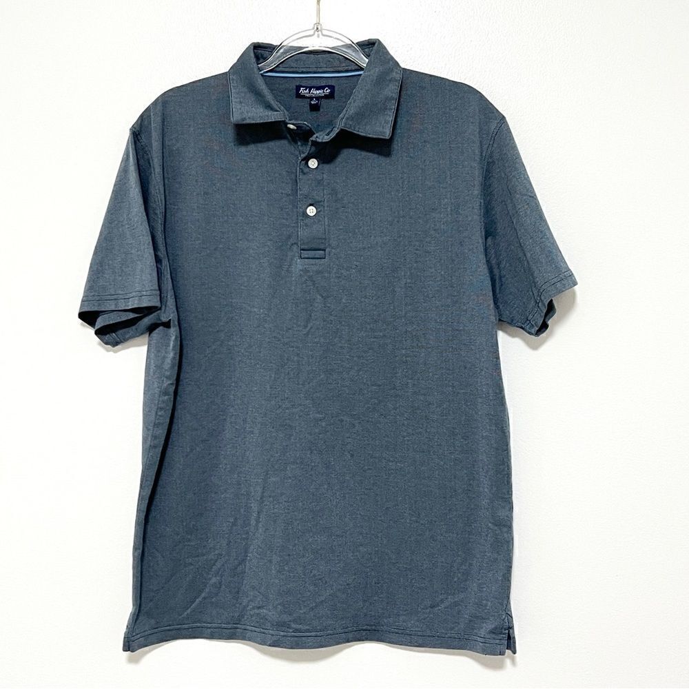 Men’s Fish Hippie Navy Micro Dot Polo Large Like New